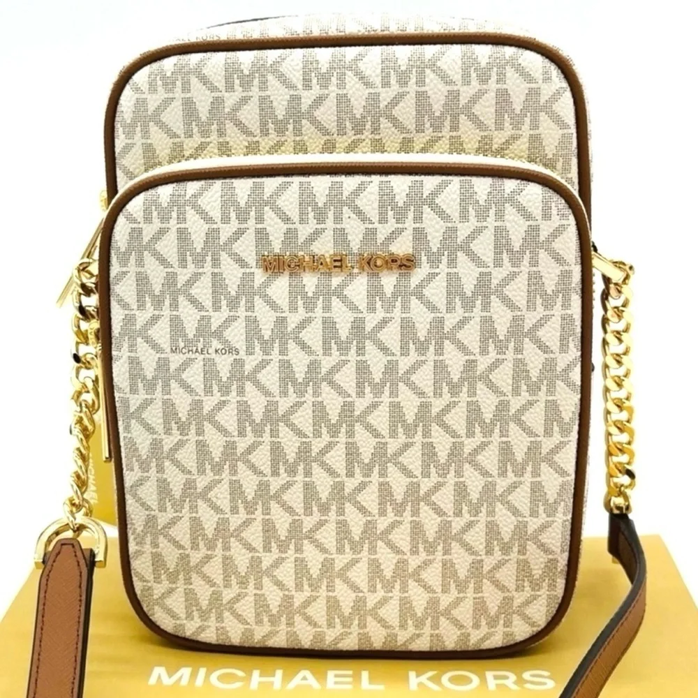 Michael Kors Medium NS Chain XBody Bag Vanilla/Brown (NWT)
